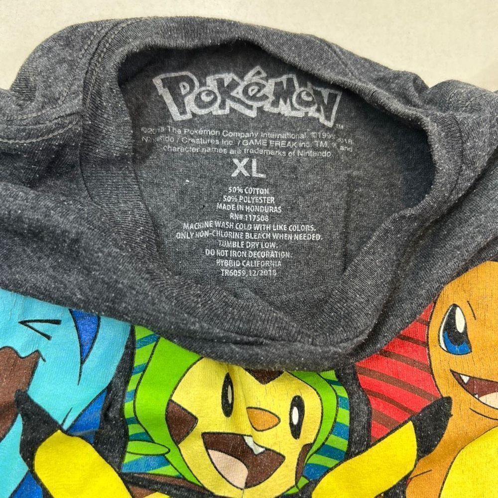 Pokemon Womens Graphic Print Crew Neck Stretch Short Sleeve T-Shirt Gray Size XL - Picture 5 of 6